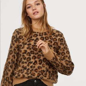 Brand new H&M fuzzy leopard sweater size S